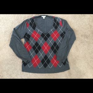 Charter Club Medium argyle lightweight long sleeve sweater